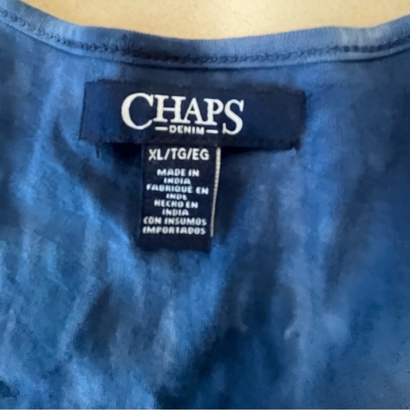 Chaps Sleeveless Blue Tie-Dye Tiered Maxi Dress - Casual Summer Style - Picture 2 of 10